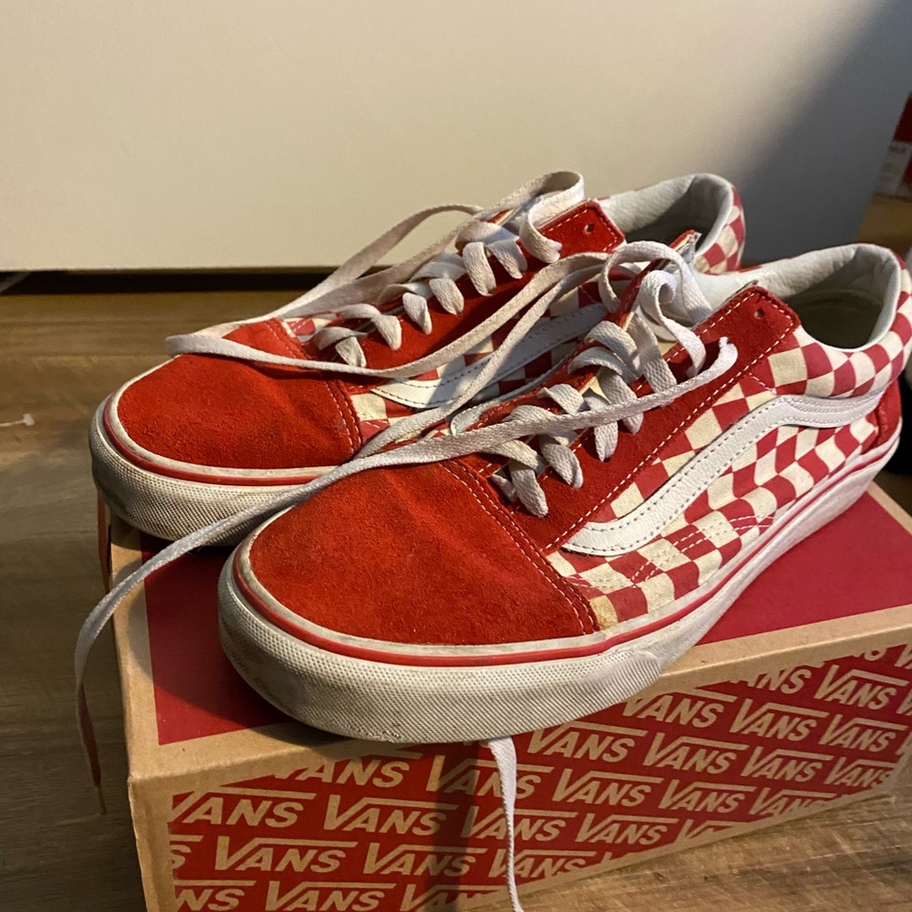 Red checkered vans